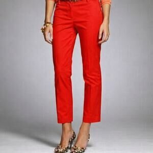 J. Crew City Fit Stretch Pants Red 10492 Size 0